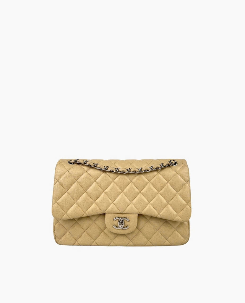 Chanel Classic Medium Flap Beige Caviar