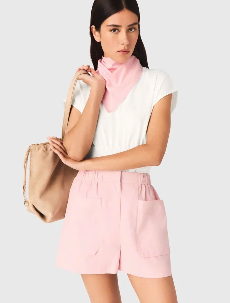 Set Áo sơ mi kèm khăn có thể tháo rời + Quần short cotton