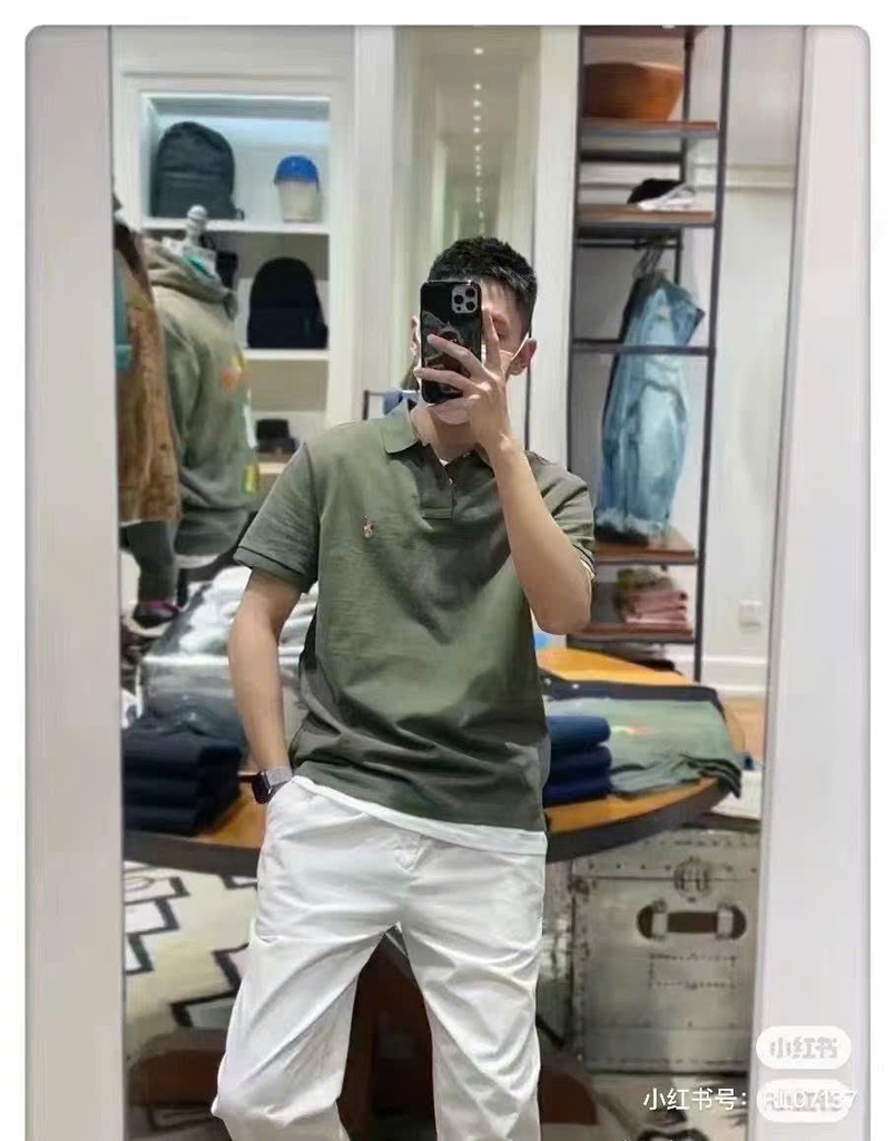 Áo nam Polo RL cổ bẻ logo thêu màu