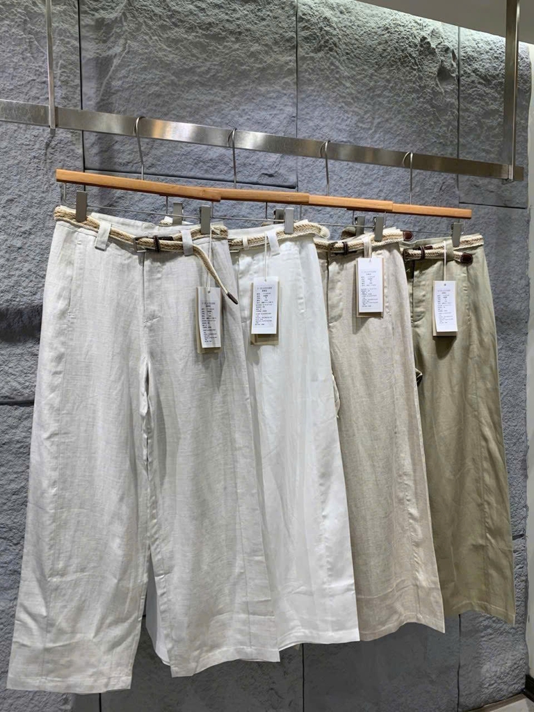 Quần suông linenT-Flatform  kèm belt 4 màu (6232)