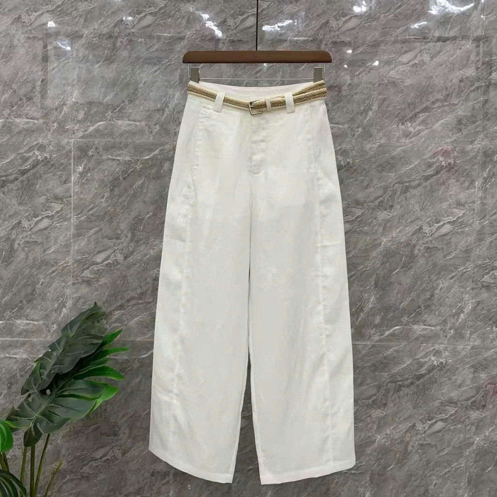 Quần suông linenT-Flatform  kèm belt 4 màu (6232)