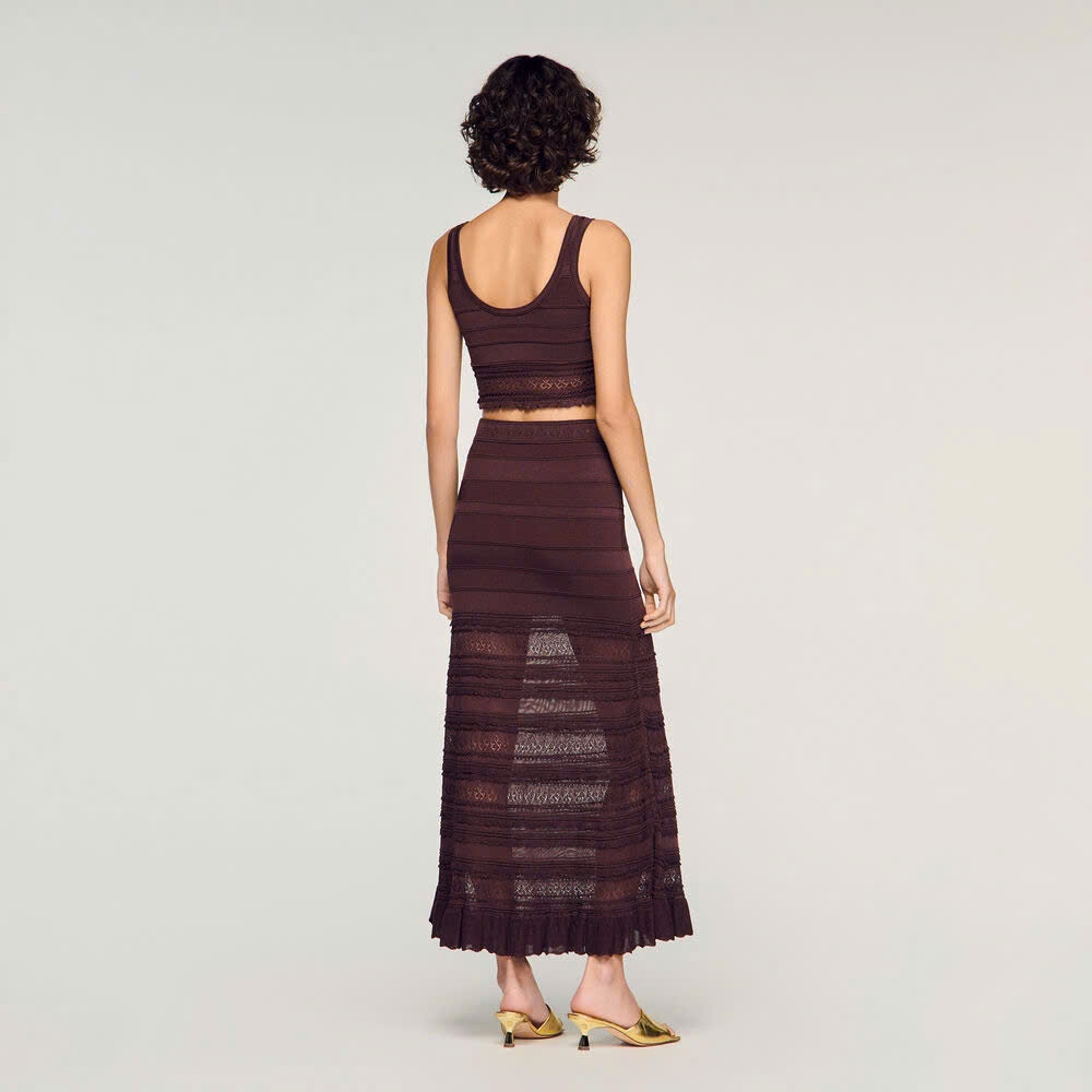 ÁO CROPTOP DỆT KIM POINTELLE/CHÂN VÁY MAXI DỆT KIM POINTELLE
