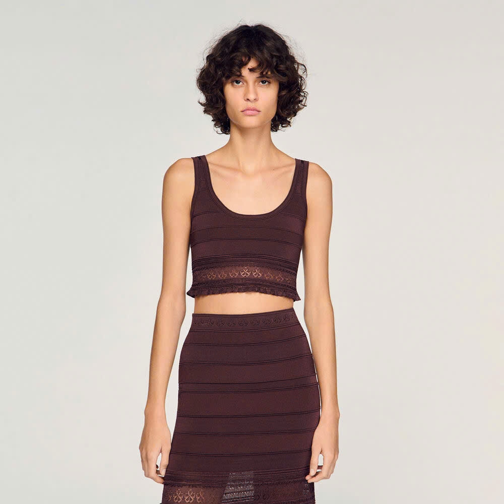 ÁO CROPTOP DỆT KIM POINTELLE/CHÂN VÁY MAXI DỆT KIM POINTELLE