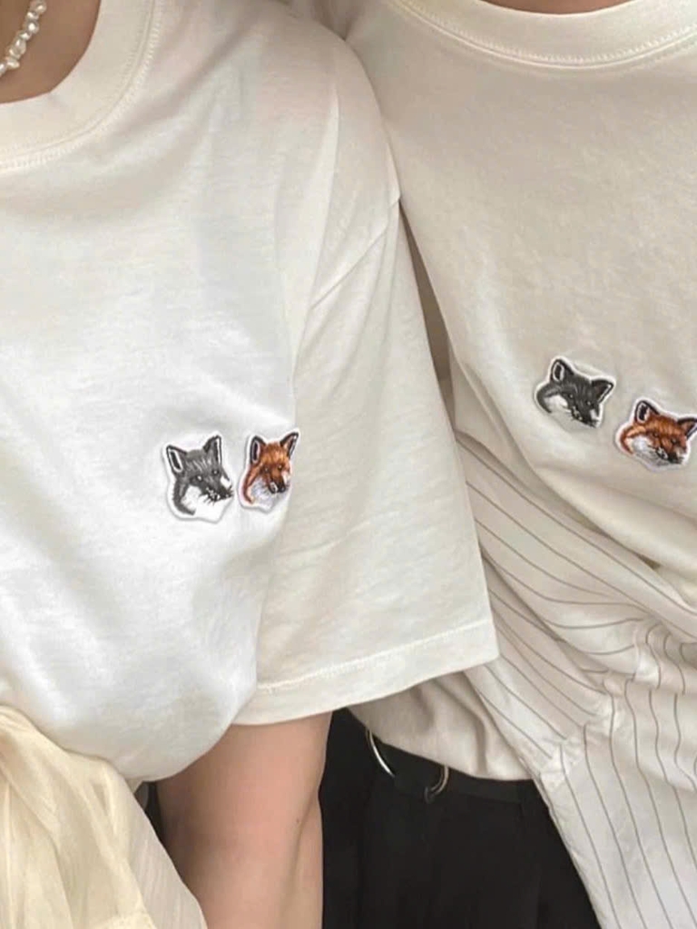 Tshirt Maison Kitsune logo 2 cáo