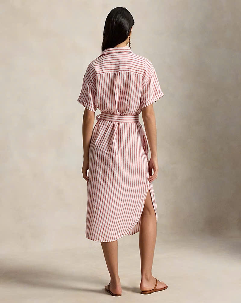 Chemise dress Polo RL linen ngắn tay kèm belt 2 màu