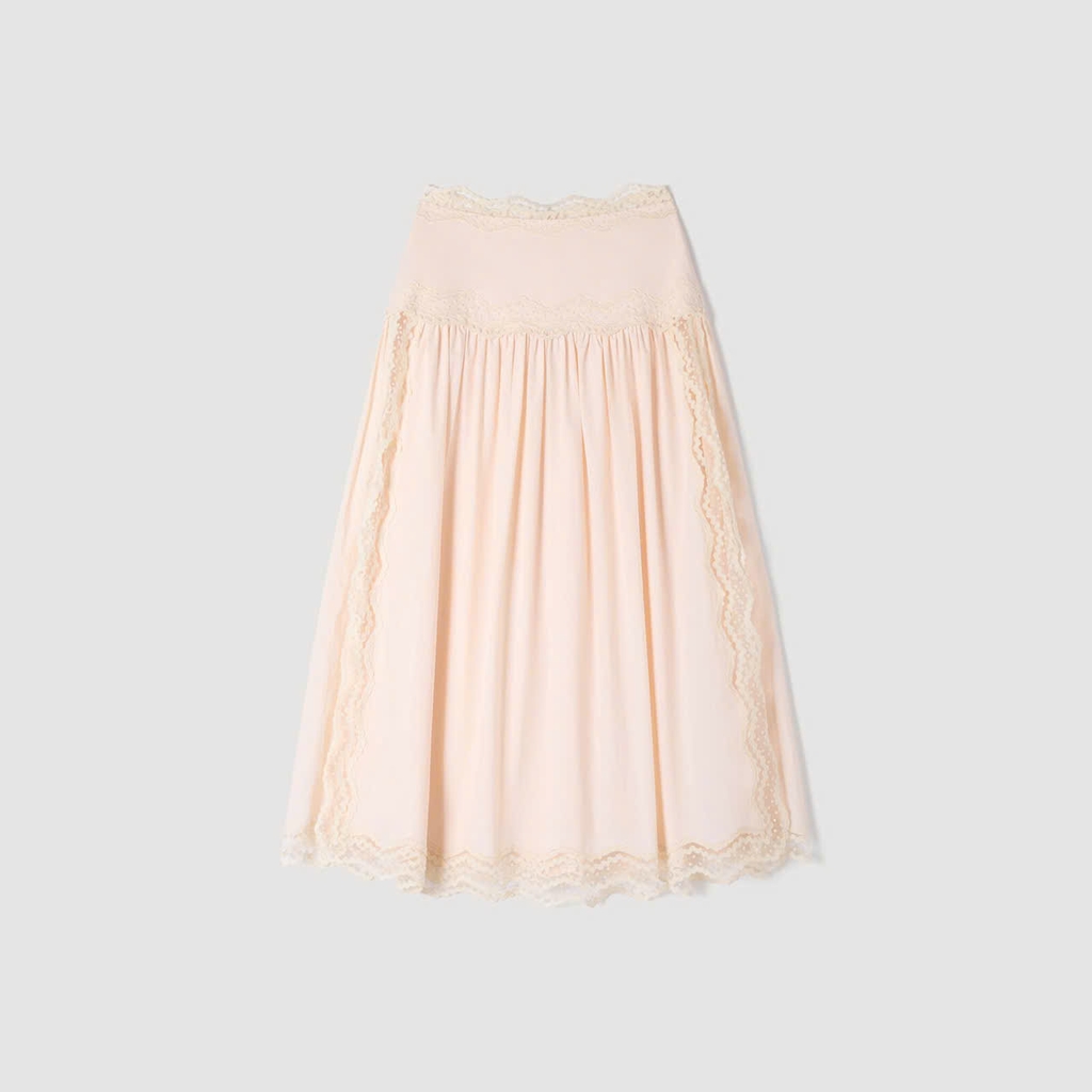 ÁO CROPTOP BẰNG COTTON VỚI VIỀN REN/ VÁY DÀI BẰNG VẢI COTTON CÓ VIỀN