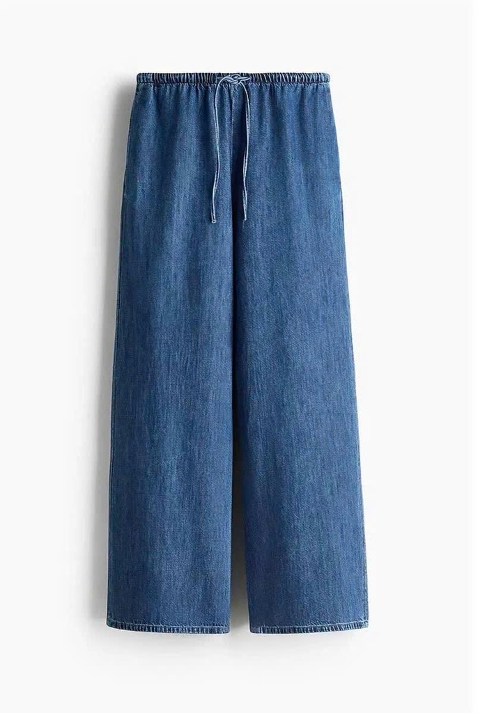 Quần suông denim HM cạp chun