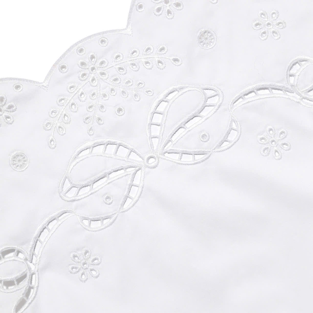VÁY NGẮN THÊU BẰNG VẢI COTTON TRẮNG