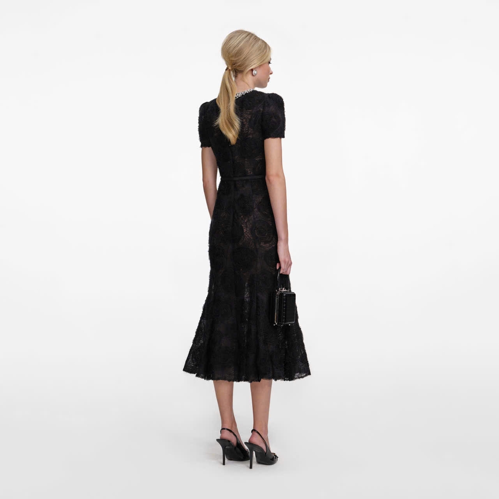 ĐẦM DÀI REN VẢI TULLE MÀU ĐEN