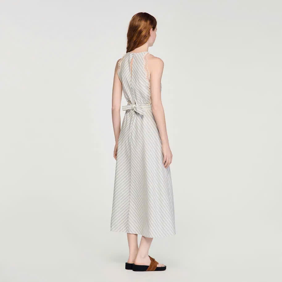 Đầm maxi cotton kẻ sọc