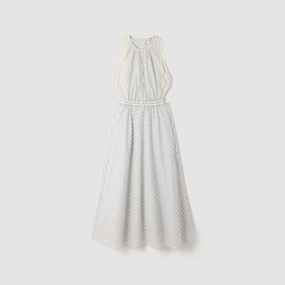 Đầm maxi cotton kẻ sọc