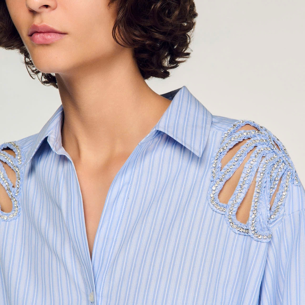 VÁY NGẮN KẺ SỌC BẰNG VẢI COTTON