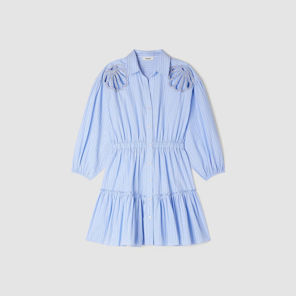 VÁY NGẮN KẺ SỌC BẰNG VẢI COTTON