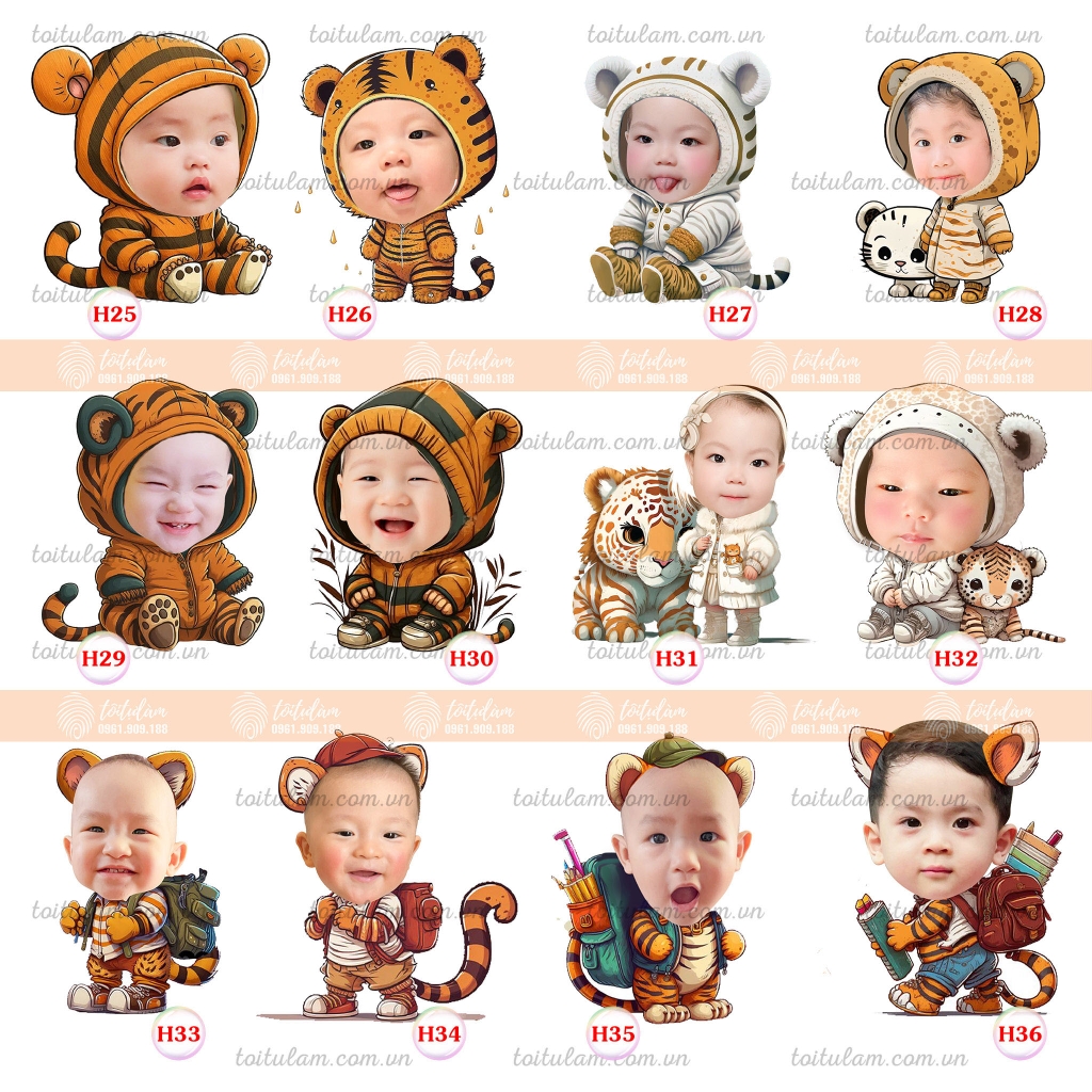 HCMNhận Đặt gấp Hình chibi để bàn trang trí sinh nhật thôi nôi bé trai bé  gái  MixASale