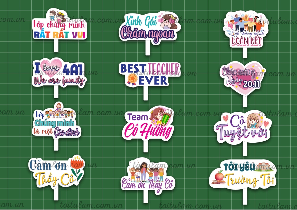 TRANG TRÍ 20/11 - Hashtag 20/11- hashtag cầm tay ngày Nhà Giáo Việt Nam M3
