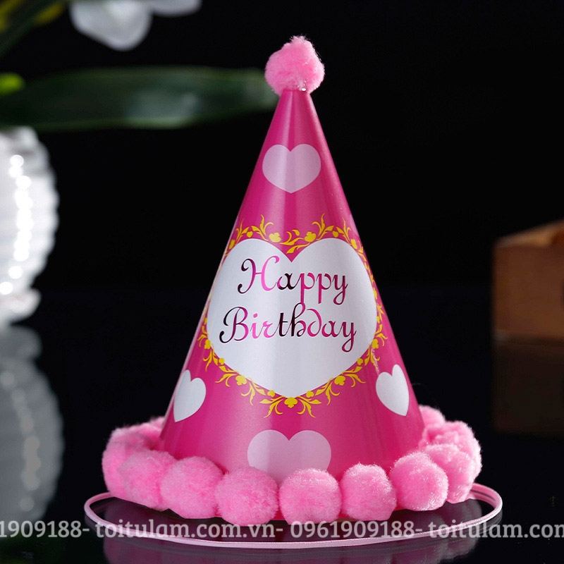 Mũ Bông Sinh Nhật Cho Bé MSN02  Phụ Kiện Trang Trí Sinh Nhật Royal Party