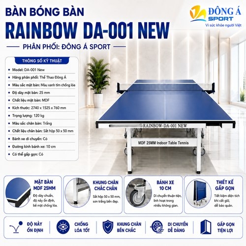 Bàn bóng bàn nhập khẩu DA-001 New