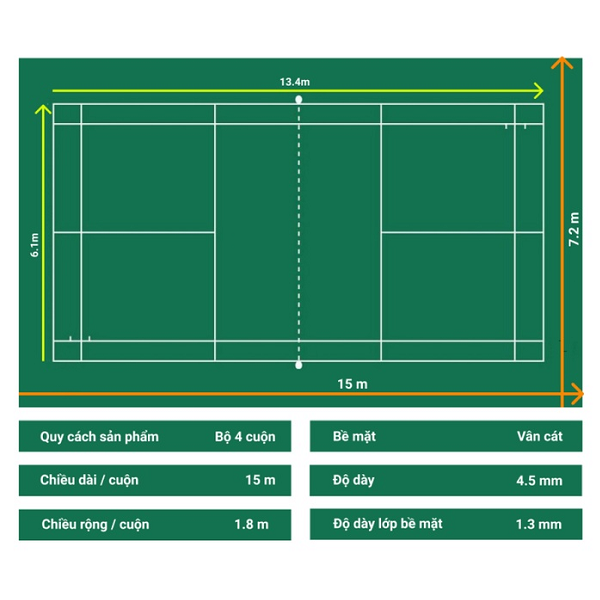 Thảm sân cầu lông Alite A-23145