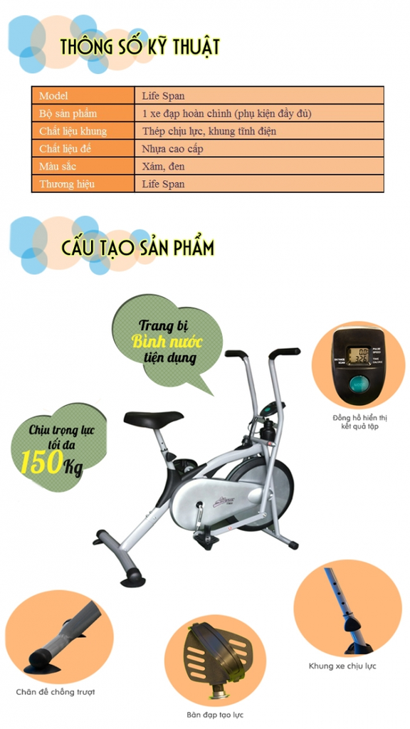 Xe đạp tập liên hoàn Life Span