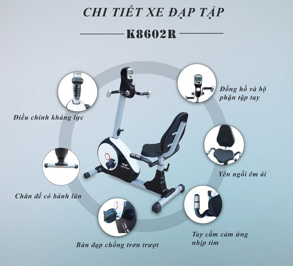 Xe đạp phục hồi chức năng K8602R
