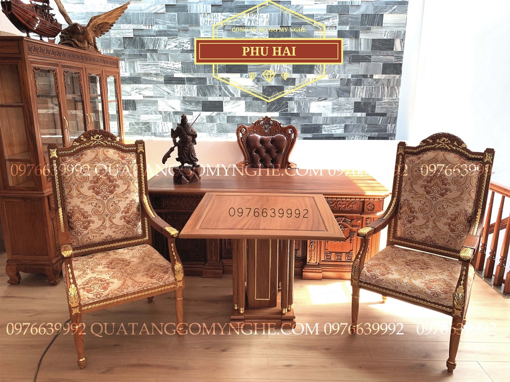Ghế Làm Việc Gỗ Bọc Nỉ