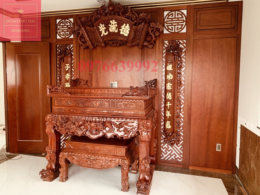 cuốn thư câu đối gỗ gụ dát vàng