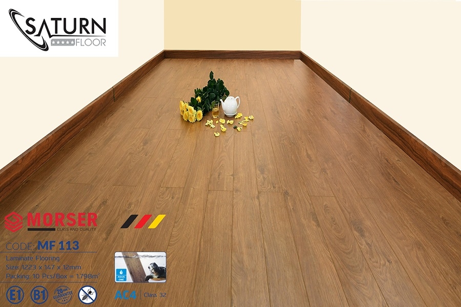 Sàn Gỗ Morser Cốt Trắng 12mm MF113