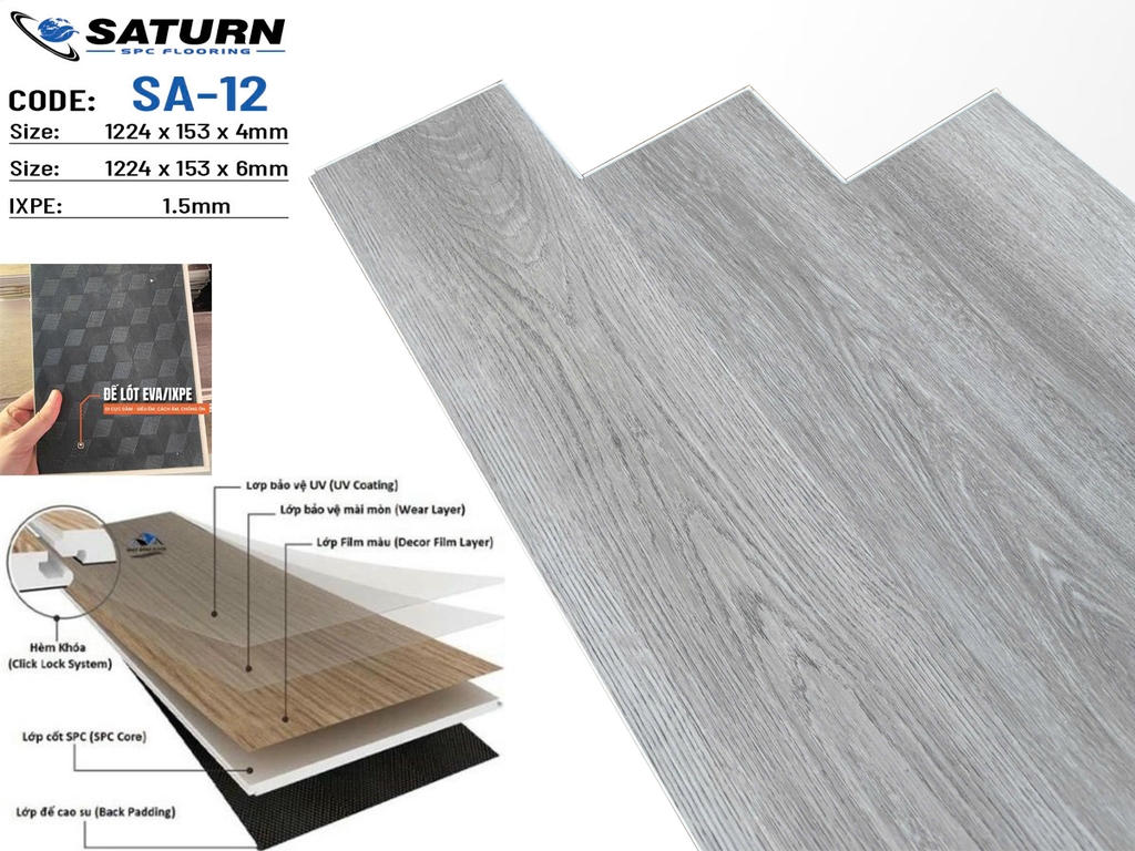 Sàn Nhựa Saturn SPC - SA12