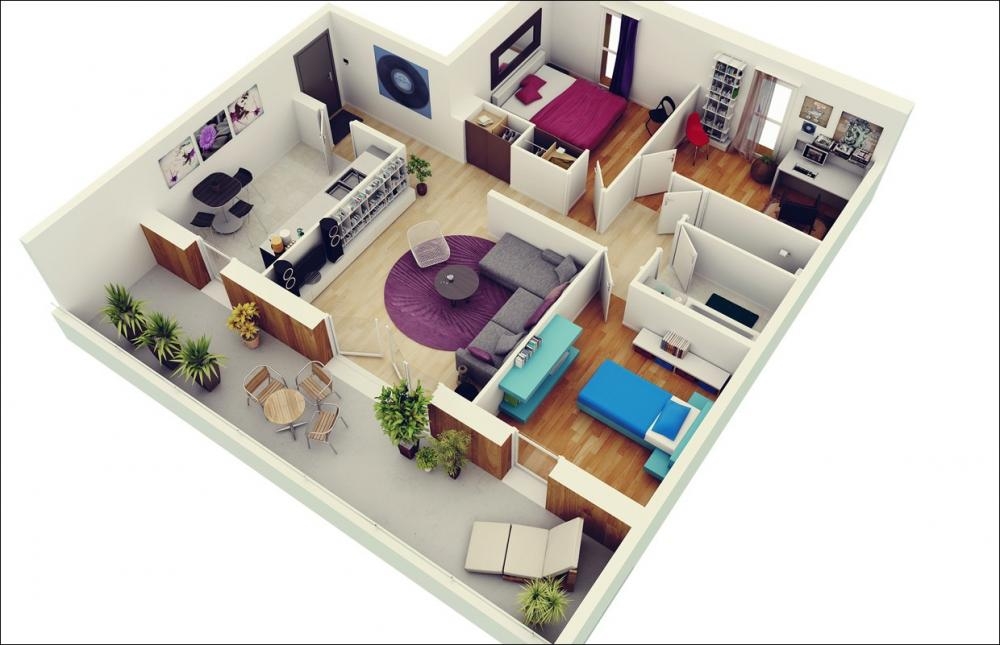 Những mẫu thiết kế căn hộ 3 phòng ngủ cho gia đình nhiều thế hệ