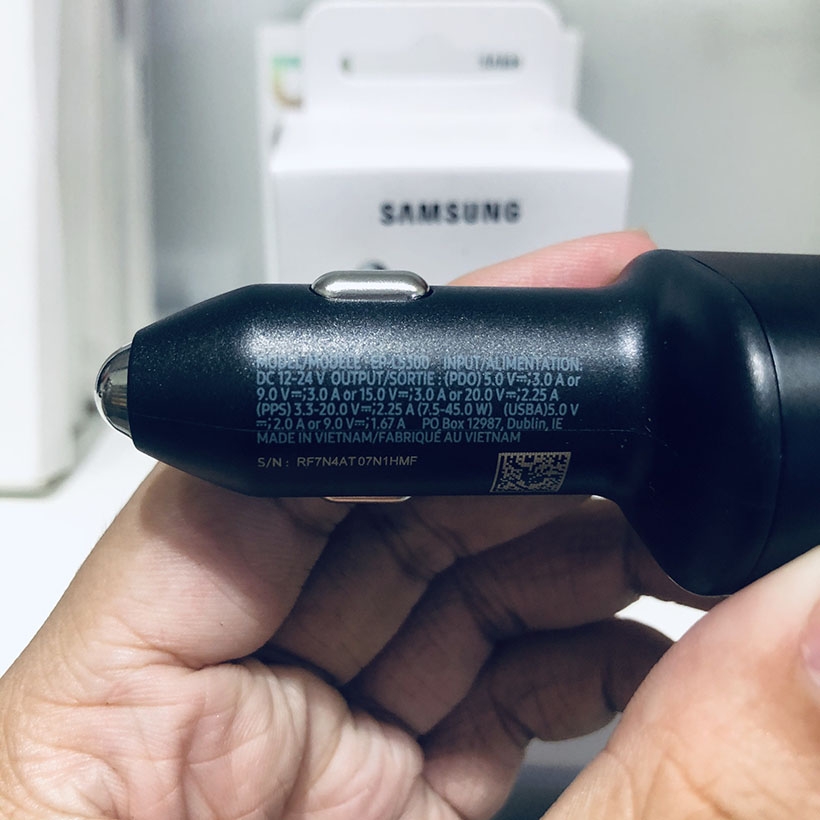 Tẩu sạc xe hơi 45w Samsung EP-L5300XBEGWW (Super Fast Dual) - Fullbox - Chính Hãng