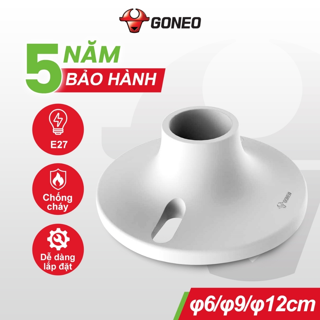 Đui Đèn Gắn Tường, Trần E27 Gongniu - Thẳng Ø 6cm Bộ 03 Cái