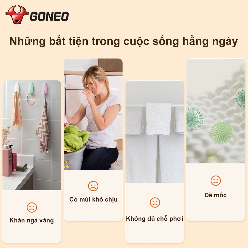 Giá Treo Khăn Điện Thông Minh Gongniu, Sấy Khô Ngăn Ẩm Mốc, Cảm Ứng 1 Chạm, Kiểm Soát Nhiệt Độ