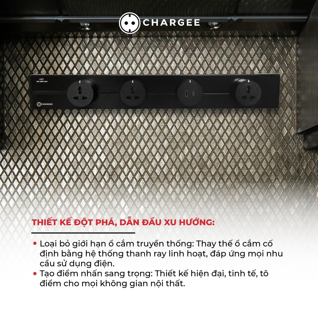 Ổ cắm cài thanh ray đa năng CHARGEE S3 250V/13A