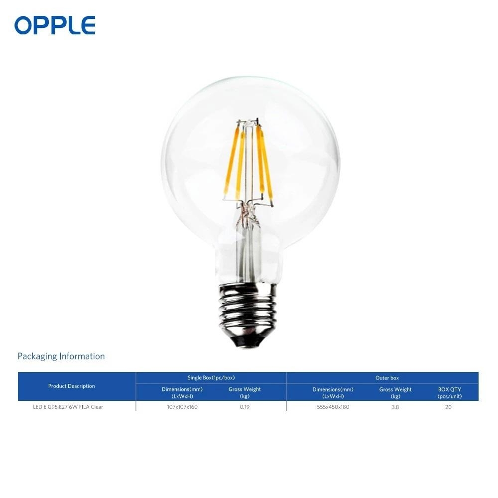 Bóng Đèn OPPLE LED Edison/Filament G95 - Đường kính 95mm- Lumen 806 Lm - Đui E27 6W