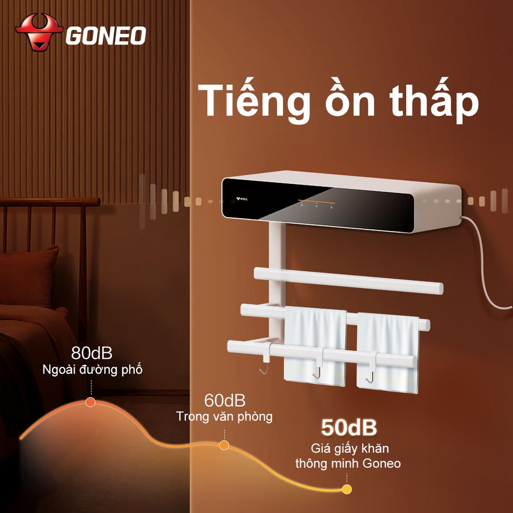 Giá Treo Khăn Điện Thông Minh Gongniu, Sấy Khô Ngăn Ẩm Mốc, Cảm Ứng 1 Chạm, Kiểm Soát Nhiệt Độ