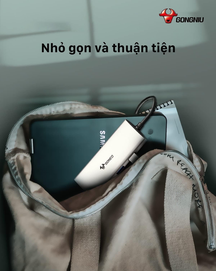 Cáp Chuyển Đổi GONEO USB-C 7 in 1 Hub with 4K HDMI Enternet - Cho Macbook, Surface Pro - Bảo Hành 2 Năm - Chính Hãng