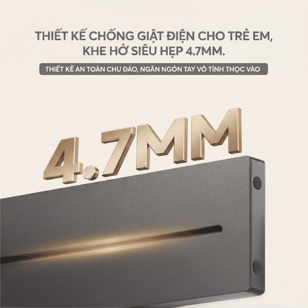 Chargee SlimAir Combo Thanh ray 50cm + 4 ổ đa năng + 1 ổ USBC màu Xám