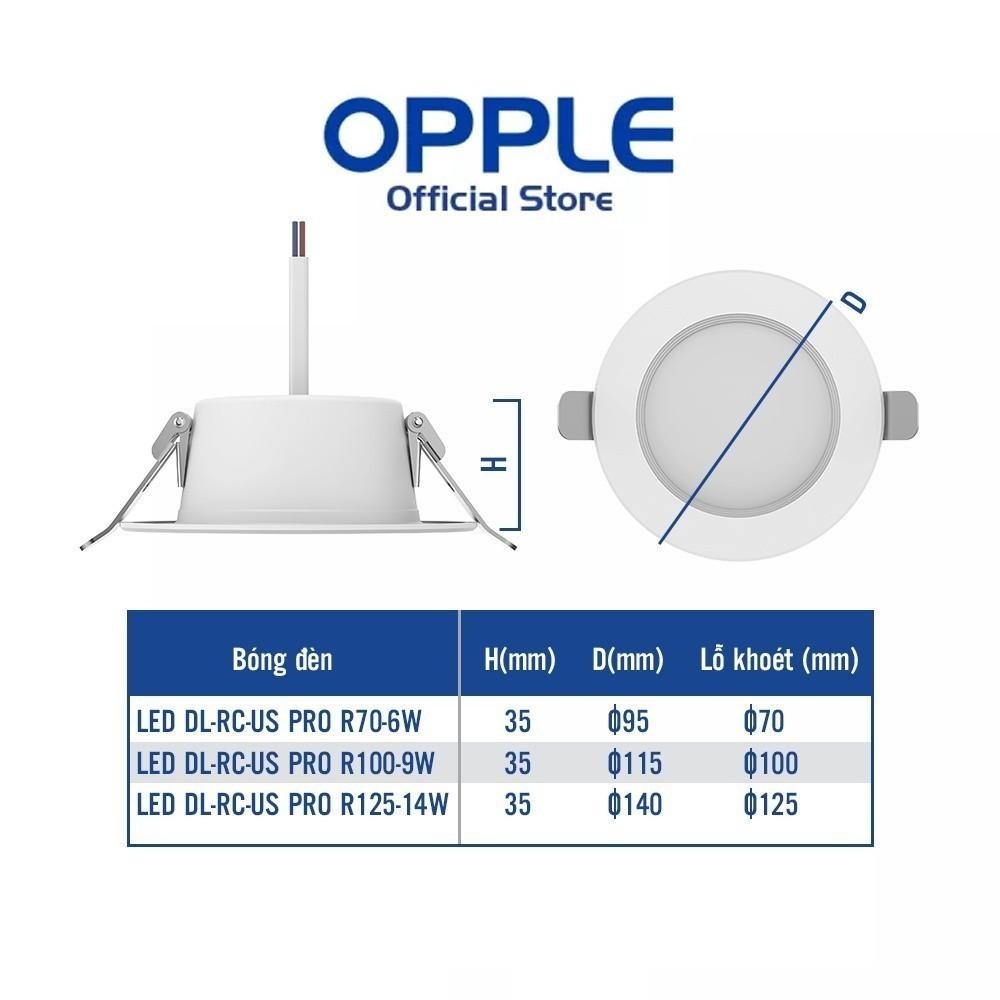 Đèn âm trần OPPLE LED Us Pro Tiết kiệm điện - Hiệu Suất Cao - Chống Nhấp Nháy