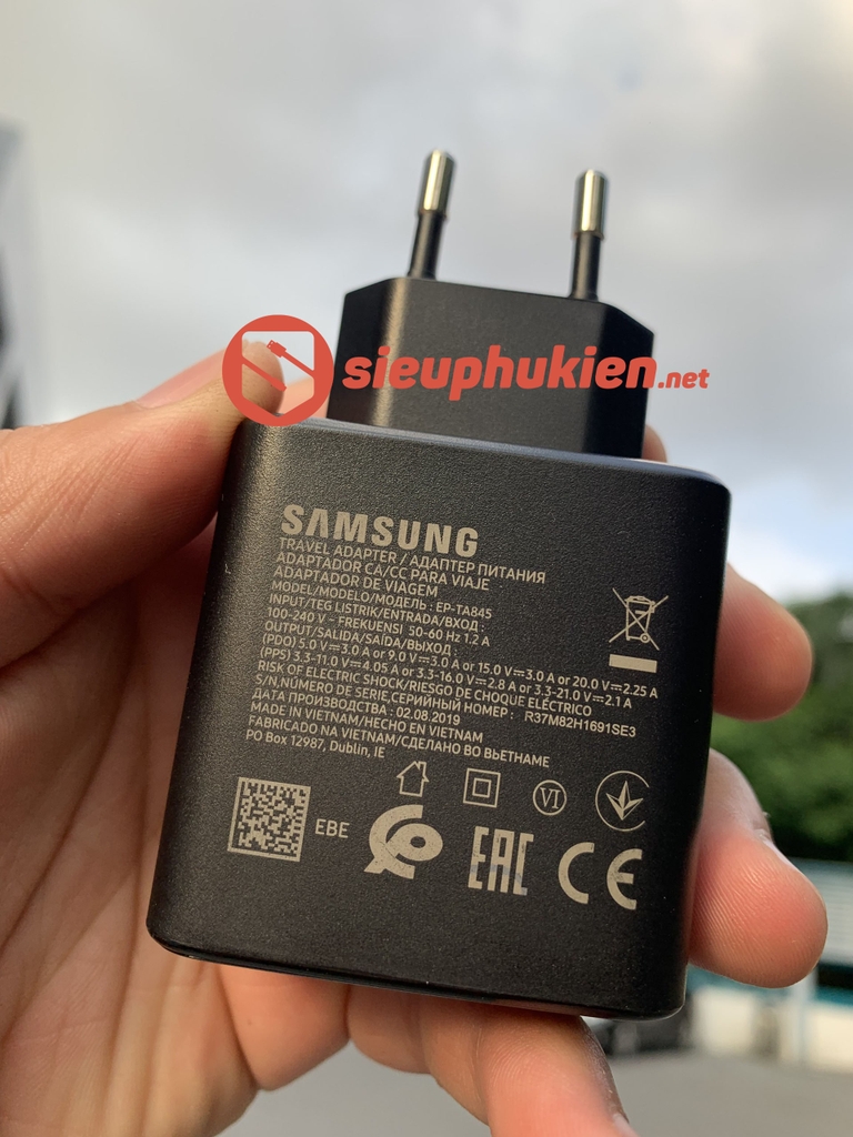 Bộ Sạc Siêu Nhanh Samsung 45W Chuẩn PD Cho Galaxy S22 Ultra - Hàng Chính Hãng