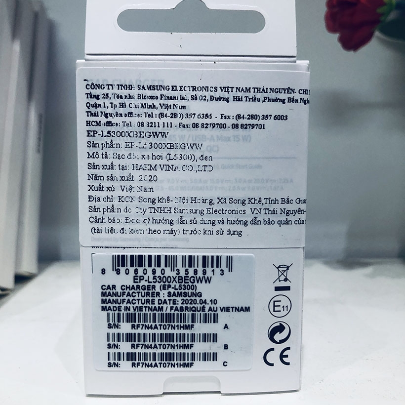 Tẩu sạc xe hơi 45w Samsung EP-L5300XBEGWW (Super Fast Dual) - Fullbox - Chính Hãng