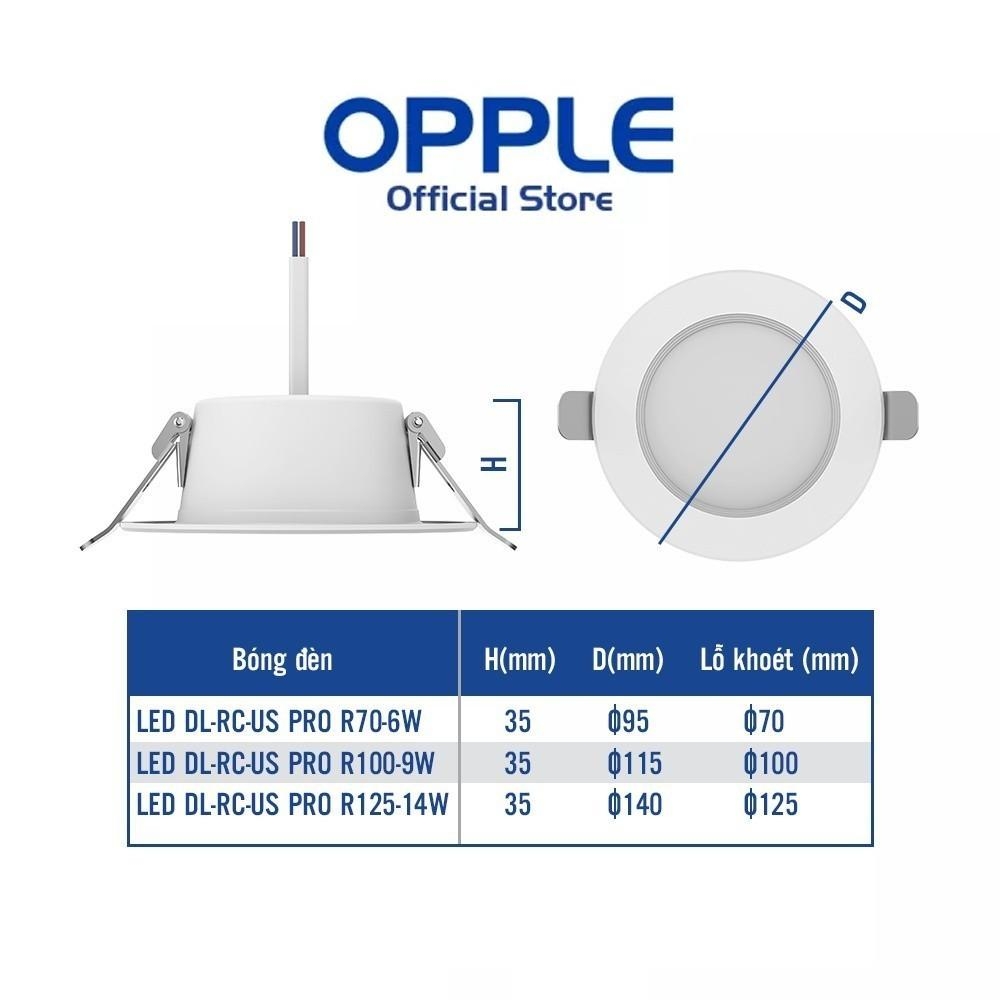Đèn âm trần OPPLE LED Us Pro Tiết kiệm điện - Hiệu Suất Cao - Chống Nhấp Nháy