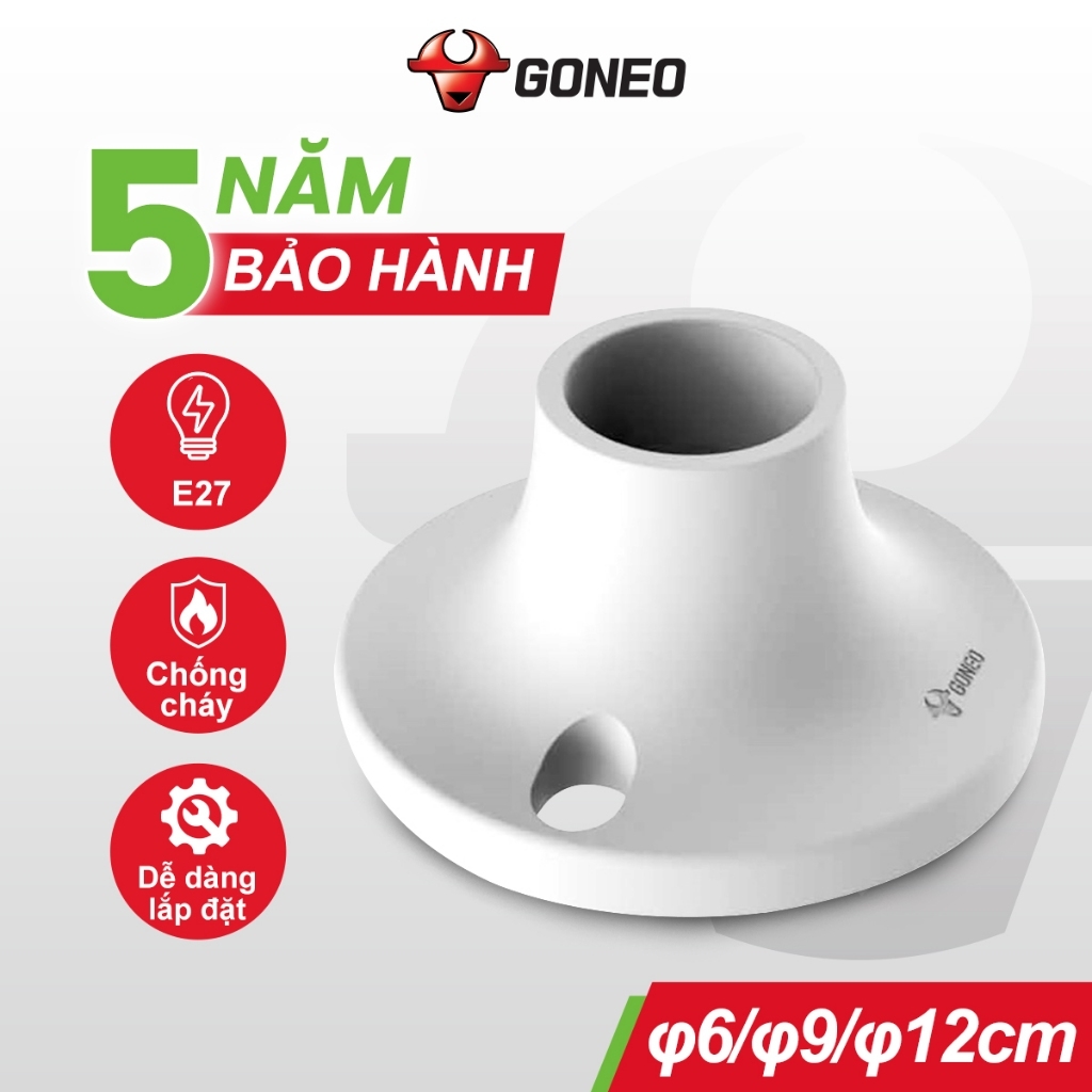 Đui Đèn Gắn Tường, Trần E27 Gongniu - Thẳng Ø 9cm Bộ 03 Cái