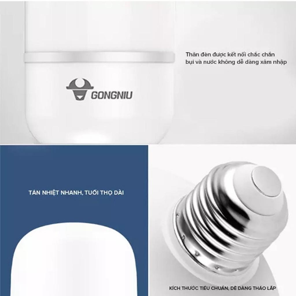 Bóng đèn LED Bulb Trụ Gongniu MQ – Đui E27 - Ánh Sáng Trắng Đủ Công Suất