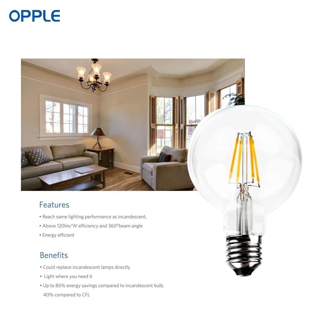 Bóng Đèn OPPLE LED Edison/Filament G95 - Đường kính 95mm- Lumen 806 Lm - Đui E27 6W