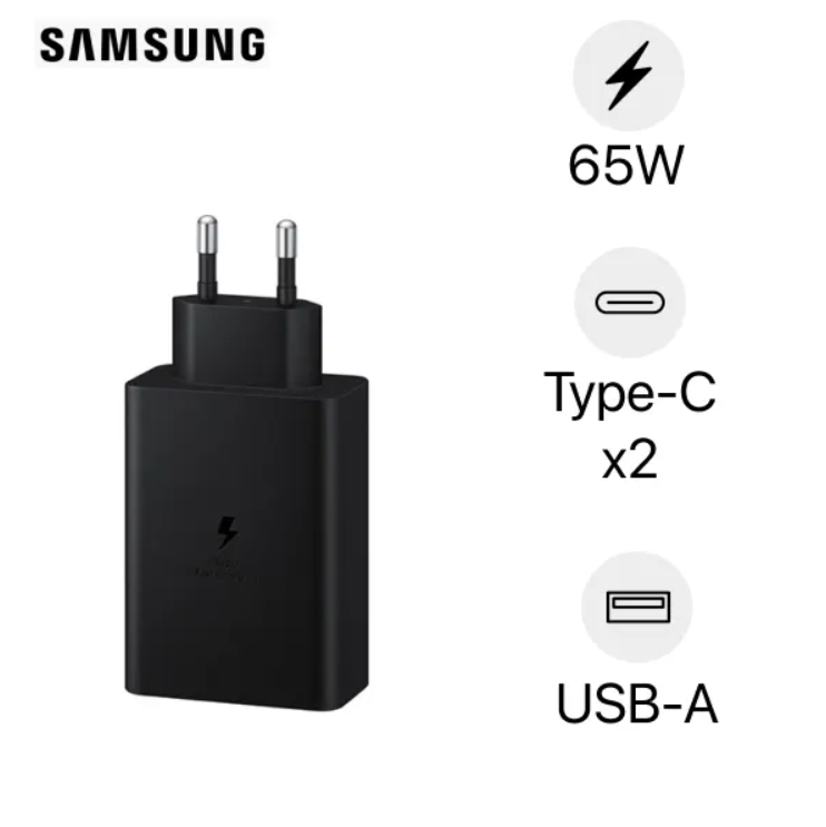 Củ sạc nhanh Samsung T6530 65W 3 cổng - Ngoại hình nhỏ gọn, đa năng - Chính Hãng