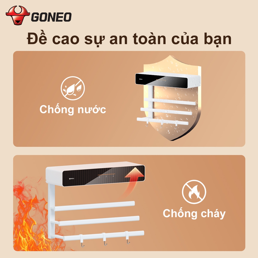 Giá Treo Khăn Điện Thông Minh Gongniu, Sấy Khô Ngăn Ẩm Mốc, Cảm Ứng 1 Chạm, Kiểm Soát Nhiệt Độ