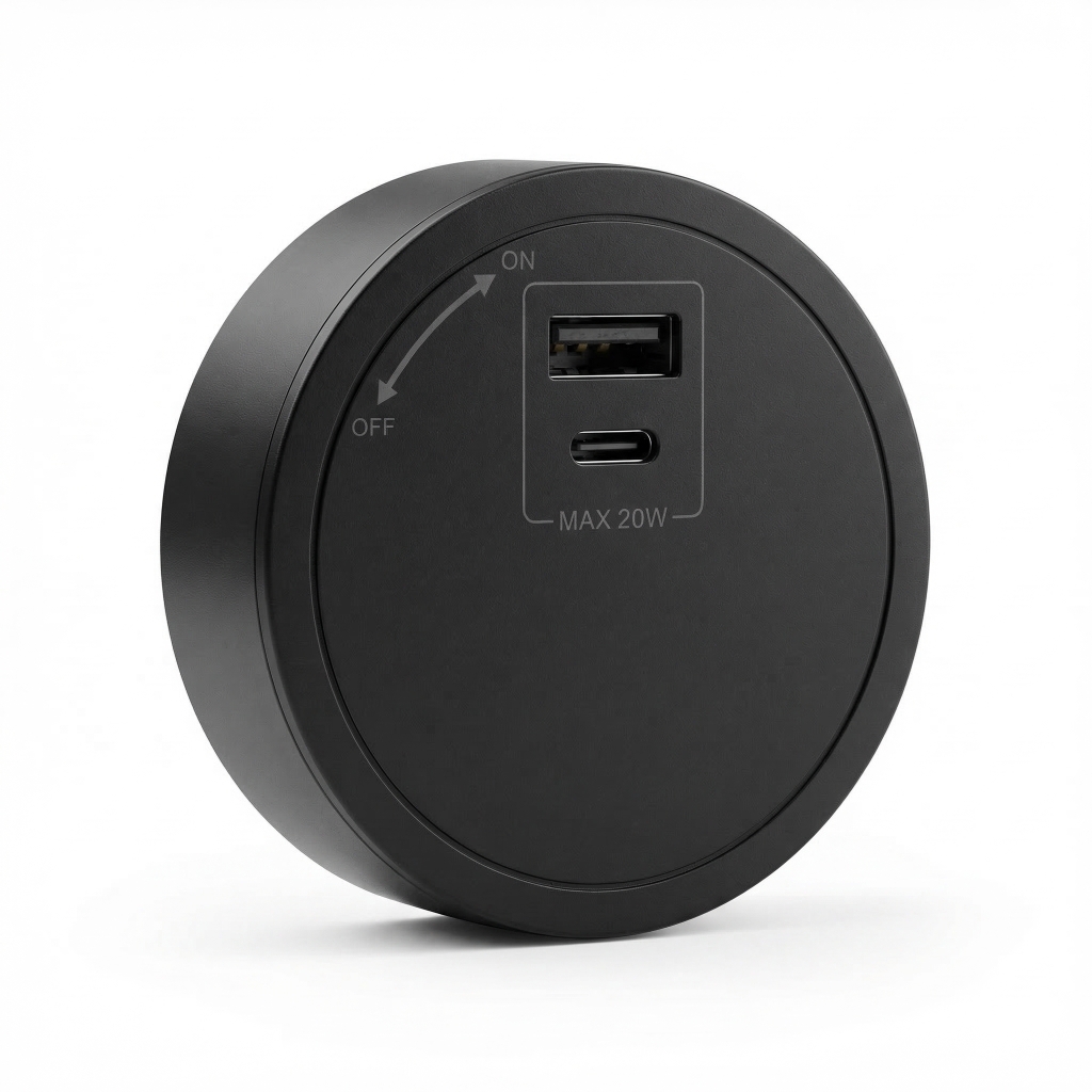 Chargee ELEGANT Ổ Cắm USB & Type C màu Đen