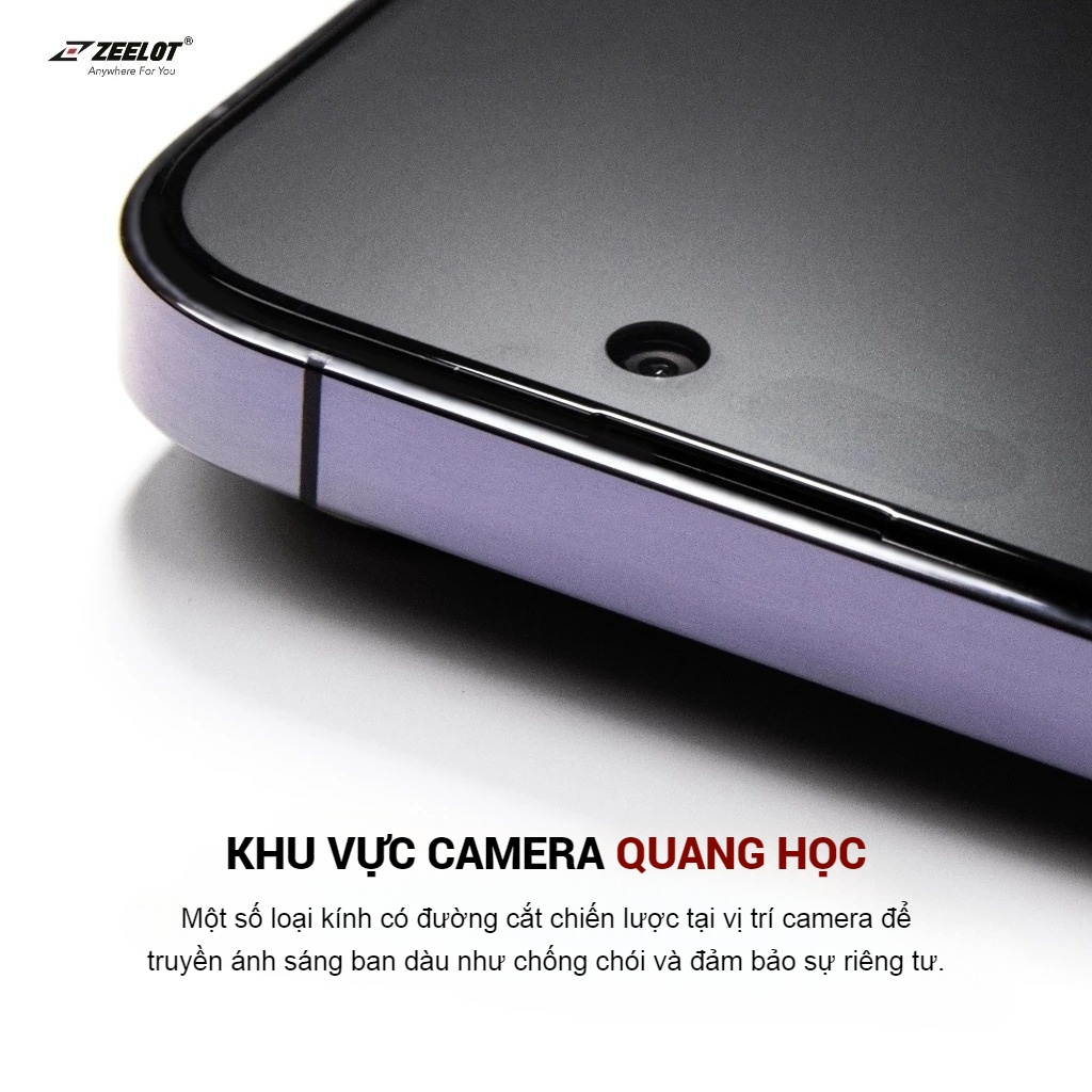 Kính Cường Lực iPhone 15 Series ZEELOT Trong Suốt SOLIDsleek - Retina Clear - Hàng Chính Hãng