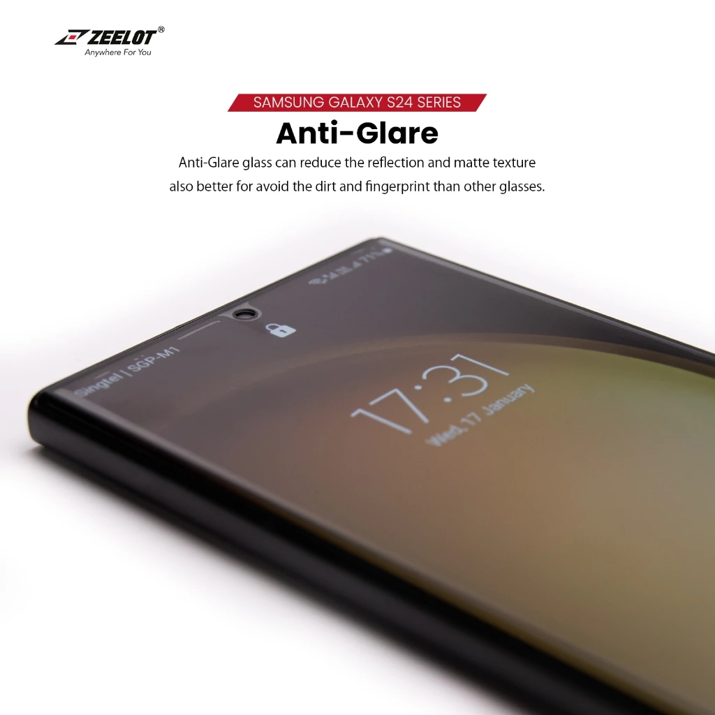 Kính Cường Lực Zeelot Galaxy S24 Ultra Trong Suốt SOLIDsleek 2.5D - Chính Hãng