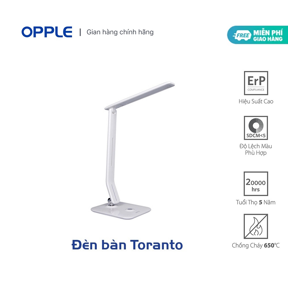 Đèn Học Chống Cận OPPLE Toranto Điều Chỉnh Độ Sáng 4000K 7W - Trắng - Chính Hãng